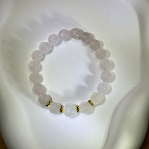 Rose Quartz Clear Quartz Beads Bracelet 粉水晶白水晶手串