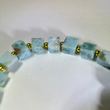 将图片加载到图库查看器，Larimar White Baroque Freshwater Pearl Beads Bracelet 海纹石白色巴洛克淡水珍珠手串
