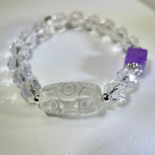 将图片加载到图库查看器，Clear Quartz Amethyst Beads Bracelet 白水晶紫水晶手串
