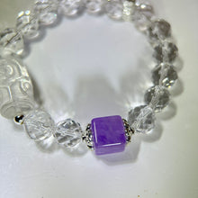 将图片加载到图库查看器，Clear Quartz Amethyst Beads Bracelet 白水晶紫水晶手串
