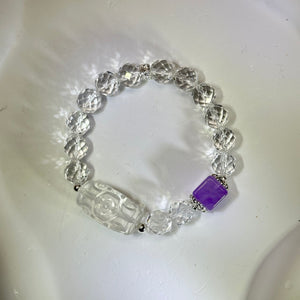 Clear Quartz Amethyst Beads Bracelet 白水晶紫水晶手串