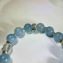 将图片加载到图库查看器，Moonstone Aquamarine Beads Bracelet 冰长石月光石海蓝宝手串
