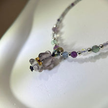 将图片加载到图库查看器，Fluorite Teddy Bear Necklace Beads Necklace 萤石小熊吊坠吊坠珠链项链
