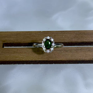 Chrome Diopside Adjustable Ring 透辉石镶嵌活口戒指