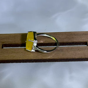 Amber Adjustable Ring 金珀琥珀镶嵌活口戒指