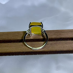 Amber Adjustable Ring 金珀琥珀镶嵌活口戒指