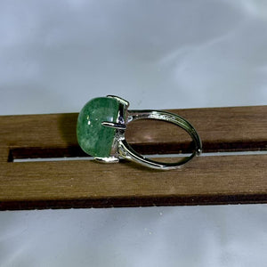 Green Strawberry Quartz Adjustable Ring 绿草莓晶镶嵌活口戒