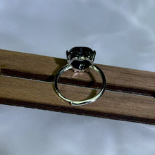 Load image into Gallery viewer, Rainbow Sheen Obsidian Love Heart Adjustable Ring 彩眼黑曜石爱心镶嵌活口戒指
