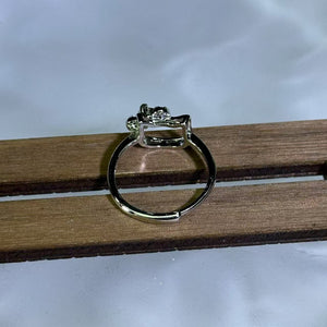Chrome Diopside Hello Kitty Adjustable Ring 透辉石镶嵌凯蒂猫活口戒指