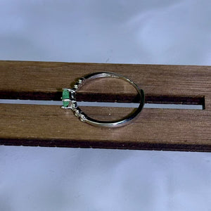 925 Silver Emerald Adjustable Ring 祖母绿绿宝石银镶嵌活口戒指