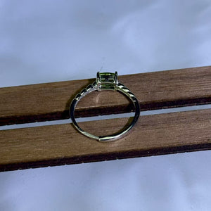 925 Silver Peridot Adjustable Ring 橄榄石银镶嵌活口戒指