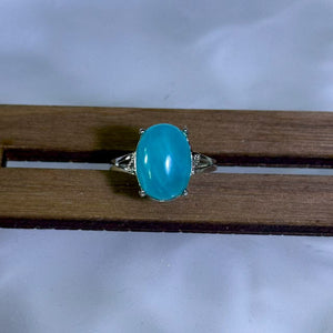 Amazonite Adjustable Ring 天河石镶嵌活口戒指