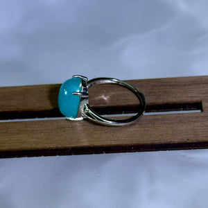 Amazonite Adjustable Ring 天河石镶嵌活口戒指