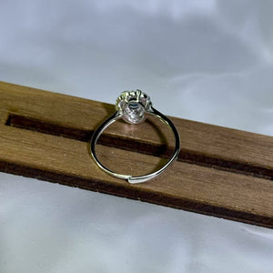 925 Sliver Blue Sapphire Adjustable Ring 蓝色蓝宝石银镶嵌活口戒指