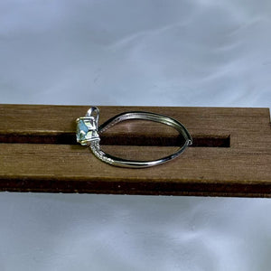 925 Silver Swiss Blue Topaz Love Heart Adjustable Ring 瑞士蓝托帕石爱心银镶嵌活口戒指