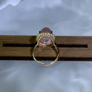 925 Silver Rose Quartz Adjustable Ring 粉水晶银镶嵌活口戒指