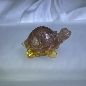 Red Strawberry Quartz Resin Turtle Figurine 红色草莓晶滴胶乌龟小摆件