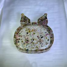 Load image into Gallery viewer, Rainbow Tourmaline Resin Kuromi Dish 彩虹碧玺滴胶库洛米小盘
