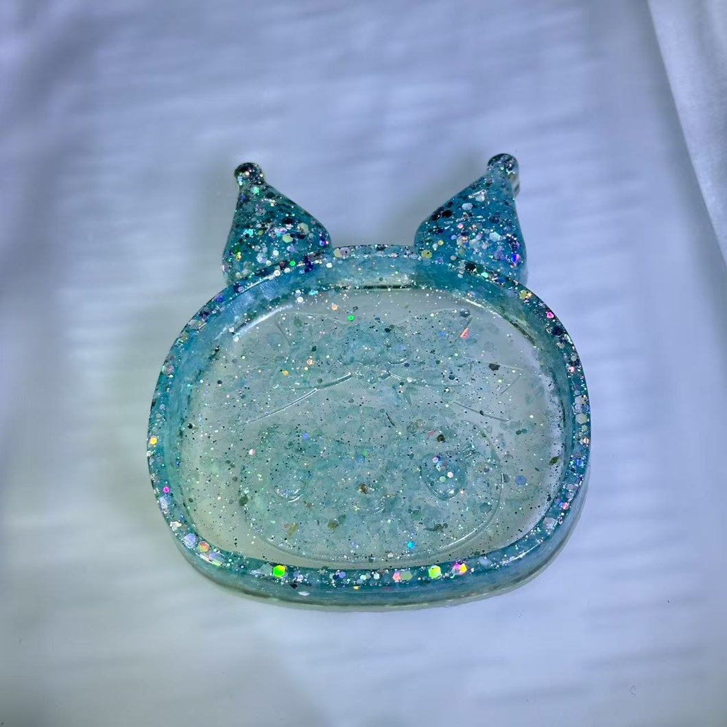 Aquamarine Resin Kuromi Dish 海蓝宝滴胶库洛米小盘