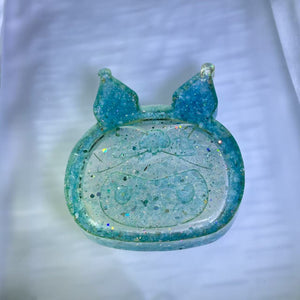 Aquamarine Resin Kuromi Dish 海蓝宝滴胶库洛米小盘