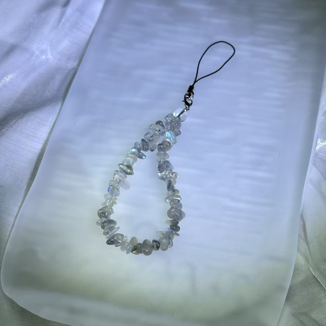 Labradorite Bead Charm for Phone/Bag/Keychain 拉长石灰月光石珠链挂饰/手机链/包挂/钥匙链