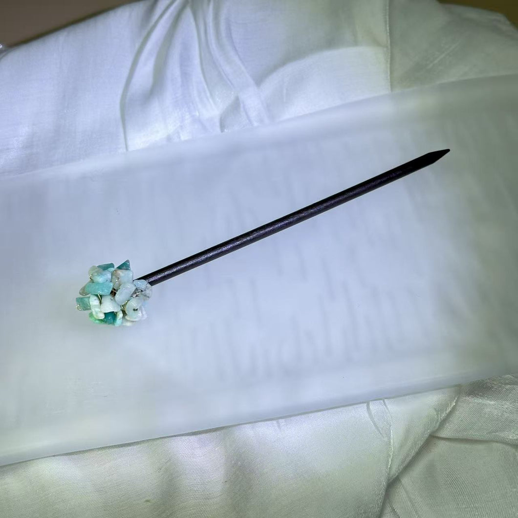 Green Aventurine Ebony Hairpin 绿色东陵玉乌木发簪
