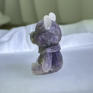 Amethyst Resin Bear Ornament 紫水晶滴胶小熊摆件