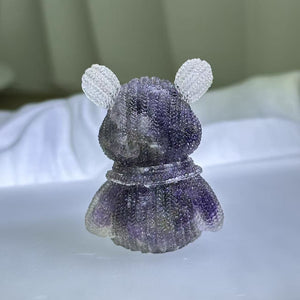 Amethyst Resin Bear Ornament 紫水晶滴胶小熊摆件