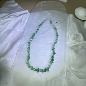 Green Aventurine Beads Necklace 绿色东陵玉珠链项链