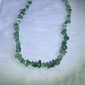 Green Aventurine Beads Necklace 绿色东陵玉珠链项链