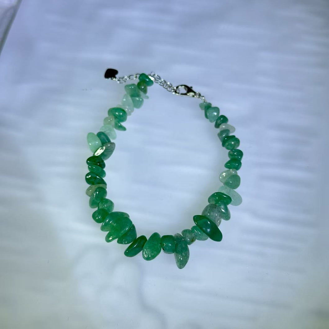 Green Aventurine Beads Bracelet 绿色东陵玉珠链手链