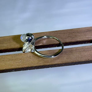 Labradorite Astronaut Adjustable Ring 拉长石灰月光石太空人活口戒指