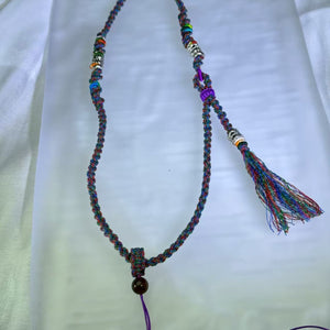 Handmade Blue Cotton Necklace Cord 蓝色棉线手编项链绳