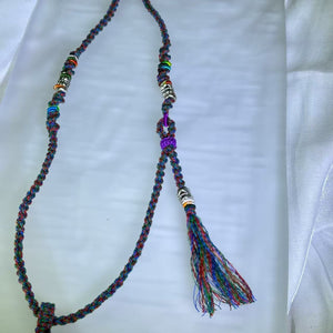 Handmade Blue Cotton Necklace Cord 蓝色棉线手编项链绳