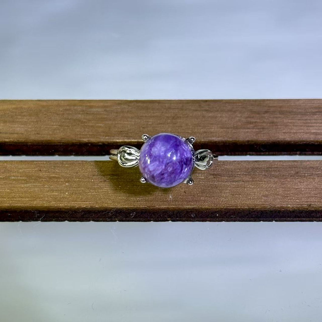 Charoite Adjustable Ring 紫龙晶活口戒指