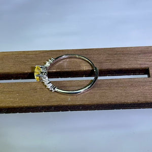 Faceted Love Heart Citrine Adjustable Ring 黄水晶爱心活口戒指