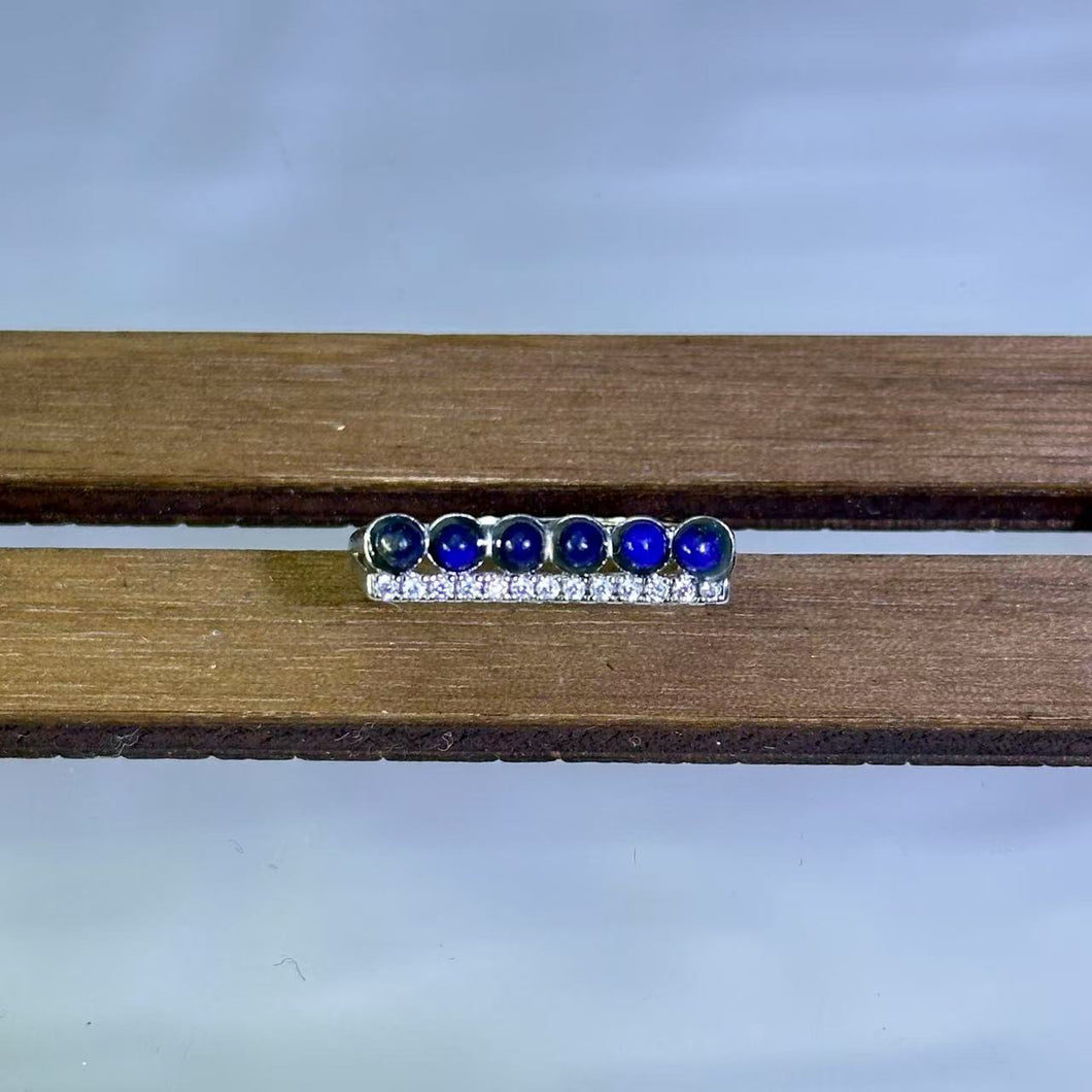Lapis Lazuli Beaded Adjustable Ring 青金石圆珠活口戒指
