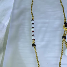 Load image into Gallery viewer, Handmade Golden Beige Necklace Cord with White Jadeite Lucky Donut 白色翡翠平安扣米金色手编项链绳
