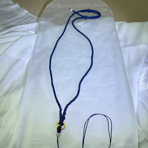 Handmade Dark Blue Cord Necklace 深蓝色手编项链绳