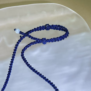 Handmade Dark Blue Cord Necklace 深蓝色手编项链绳