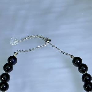 Rainbow Eye Obsidian Moonstone Bead Bracelet 彩眼黑曜石月光石珠链手链