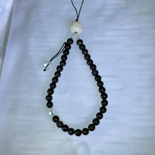 Load image into Gallery viewer, Silver Sheen Obsidian Bead Charm / Bag Charm / Mobile Charm 银眼黑曜石珠链挂饰手机链包挂
