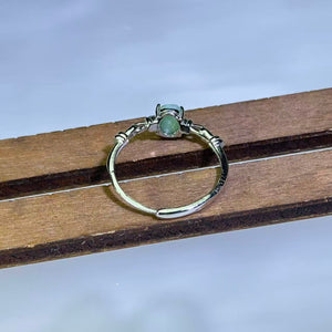 Faceted Emerald Adjustable Ring 祖母绿镶嵌活口戒指