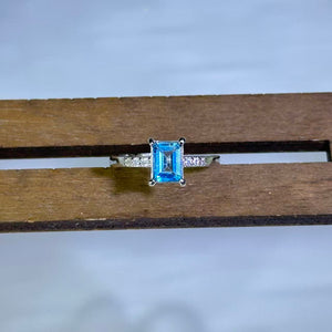 London Blue Topaz Adjustable Ring 伦敦蓝托帕石活口戒指
