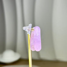 Load image into Gallery viewer, Curved Arc Rose Quartz 925 Silver Stud Earrings 粉水晶925银耳钉
