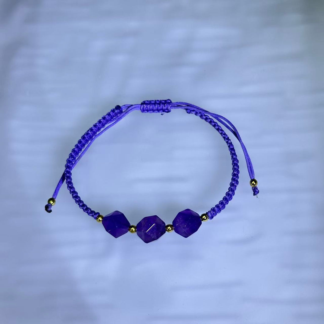 Amethyst Handwoven Bracelet 紫水晶手编手链