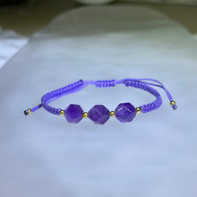 Load image into Gallery viewer, Amethyst Handwoven Bracelet 紫水晶手编手链
