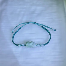 Load image into Gallery viewer, Light Green Jadeite Pixiu Handwoven Bracelet 糯种晴绿翡翠貔手编手链
