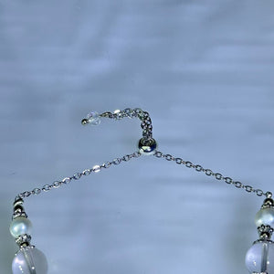Rose Quartz White Freshwater Pearl Bead Bracelet 粉水晶白色淡水珍珠珠链手链