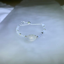 Load image into Gallery viewer, White Agate Lucky Donut Bead Bracelet 白玛瑙平安扣珠链手链
